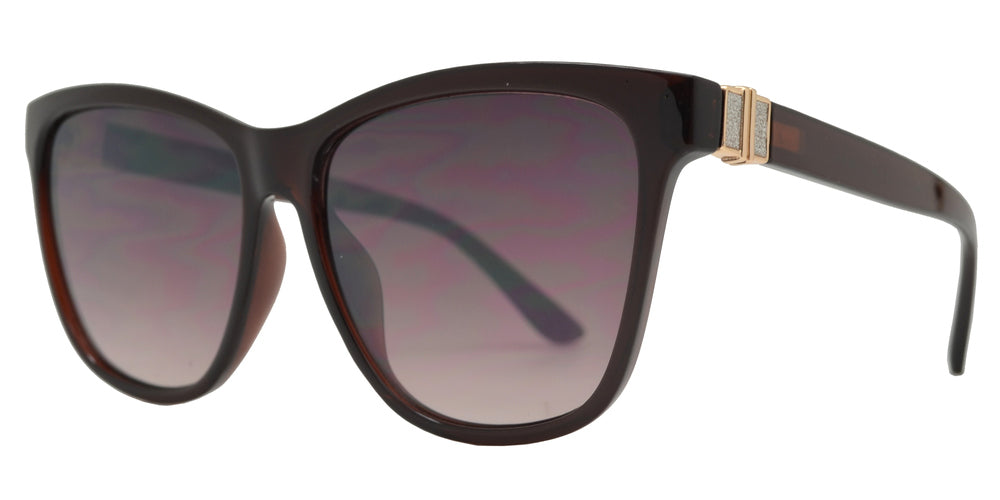 Wholesale - FC 6469 - Glitter Detail Temple Plastic Square Sunglasses - Dynasol Eyewear