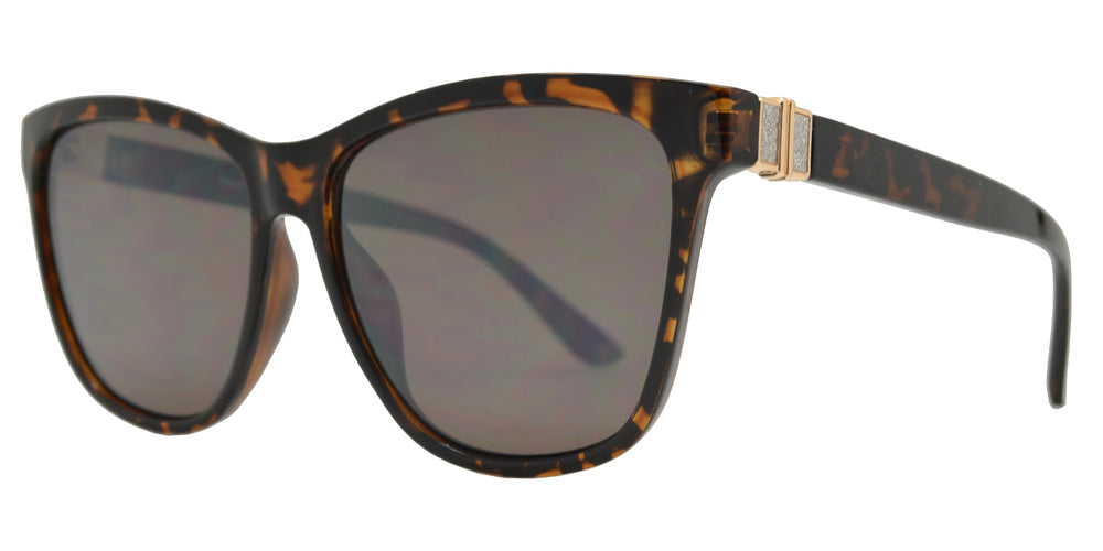 Wholesale - FC 6469 - Glitter Detail Temple Plastic Square Sunglasses - Dynasol Eyewear