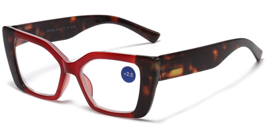 RS 1247 - Plastic Rectangular Boxed Cat Eye Reading Glasses