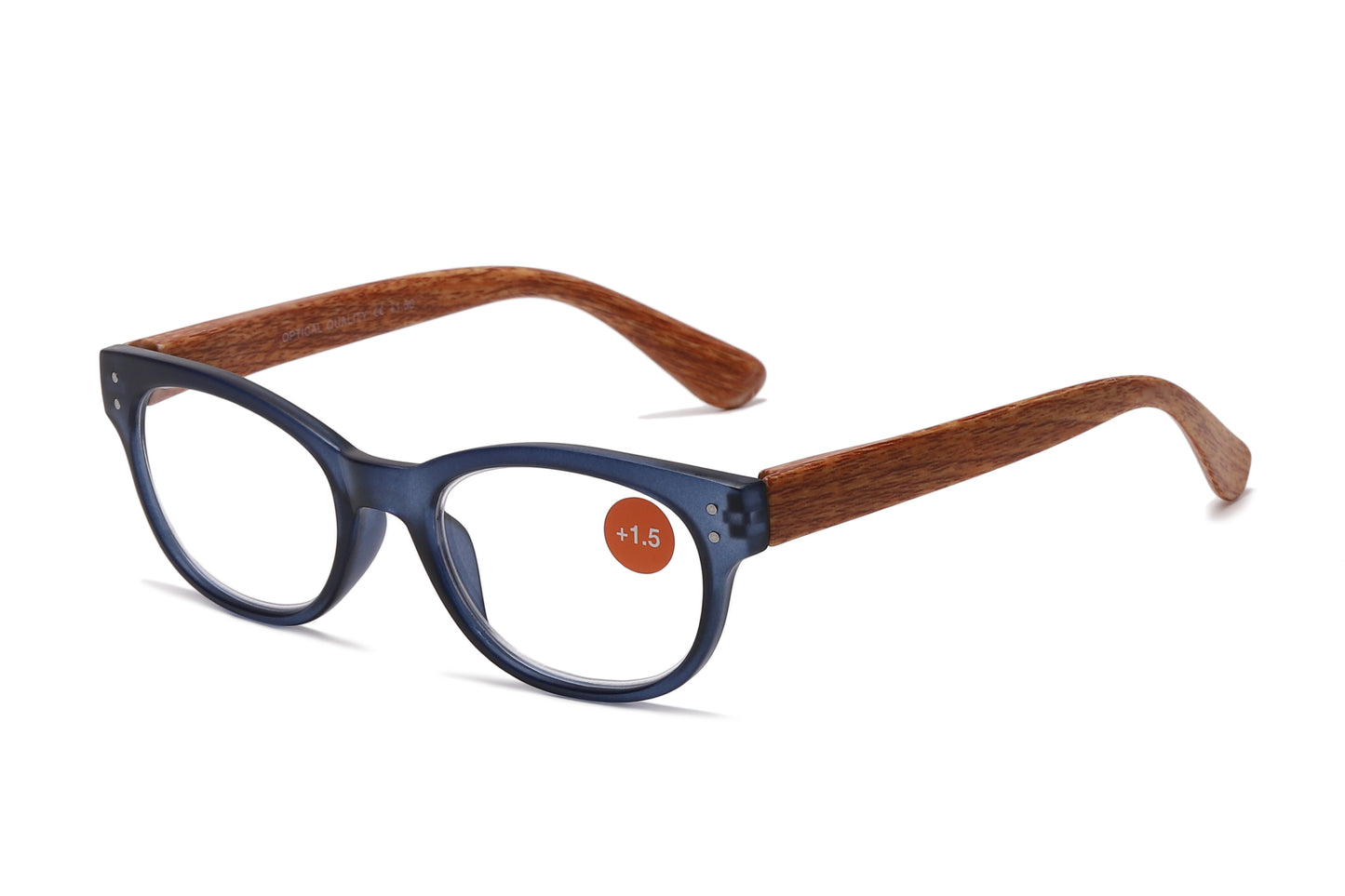 RS 1239 - Oval Reading Glasses with Faux Wood Plastic Temple