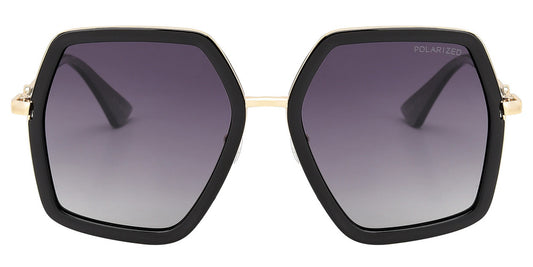 Wholesale - PL 8784 - Oversize Hexagon Polarized Sunglasses - Dynasol Eyewear