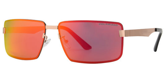 PL 8762 - Rimless Rectangular Metal Polarized Sunglasses