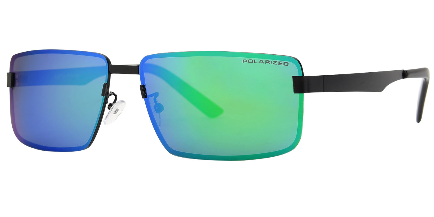 PL 8762 - Rimless Rectangular Metal Polarized Sunglasses