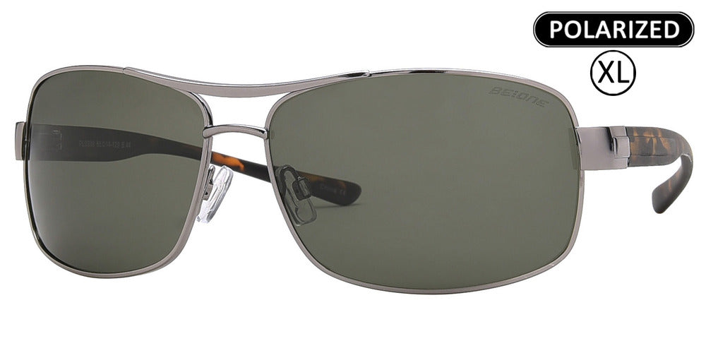 Wholesale - PL 3939 - Men's XL Oversized Rectangular Polarized Metal Sunglasses - Dynasol Eyewear