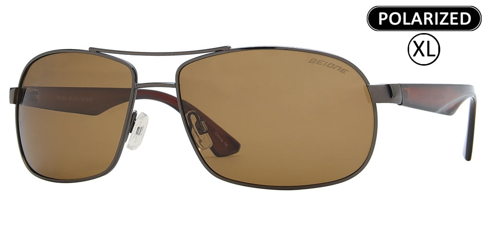 Wholesale - PL 3941 - Men's Big and Tall XL Oversized Rectangular Polarized Metal Sunglasses - Dynasol Eyewear