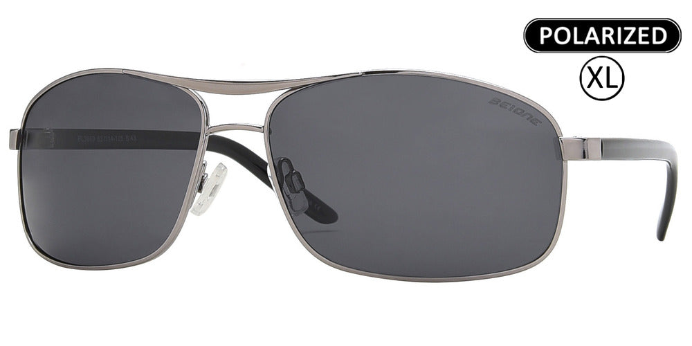 Wholesale - PL 3940 - Men's Big and Tall XL Oversized Rectangular Polarized Metal Sunglasses - Dynasol Eyewear