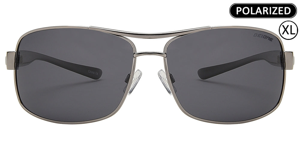 Wholesale - PL 3939 - Men's XL Oversized Rectangular Polarized Metal Sunglasses - Dynasol Eyewear