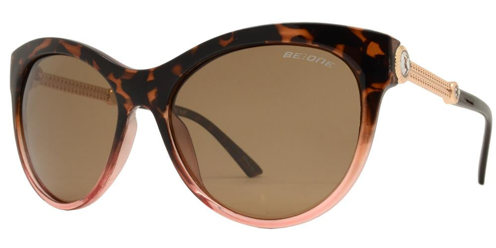 Wholesale - PL Katy - Polarized Women Cat Eye Rhinestone Accent Plastic Sunglasses - Dynasol Eyewear