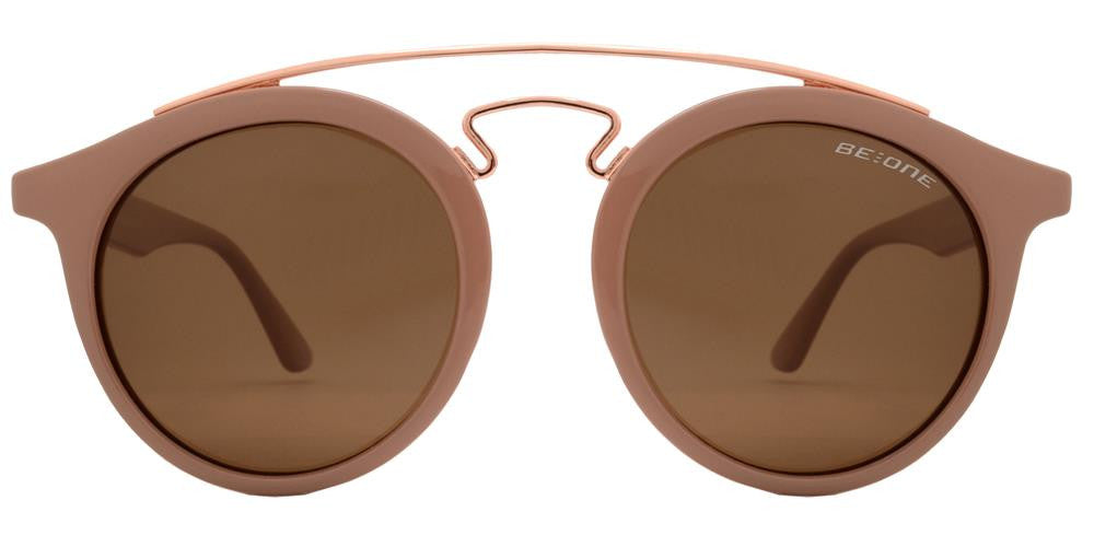 Wholesale - PL Laurel - Polarized Round Brow Bar with Keyhole and Plastic Sunglasses - Dynasol Eyewear