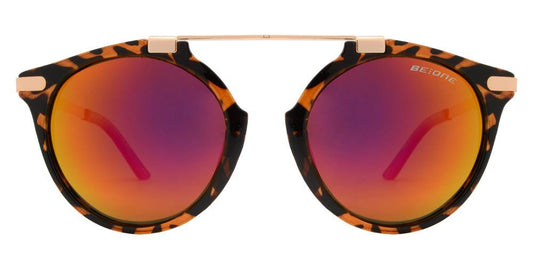 Wholesale - PL Malcolm - Polarized Round Horn Rimmed with Brow Bar Plastic Sunglasses - Dynasol Eyewear