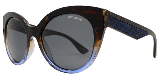 Wholesale - PL Melrose - Polarized Women Horn Rimmed Cat Eye with Glitter Plastic Sunglasses - Dynasol Eyewear