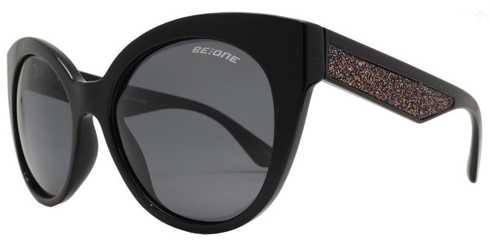 Wholesale - PL Melrose - Polarized Women Horn Rimmed Cat Eye with Glitter Plastic Sunglasses - Dynasol Eyewear