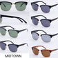PL Midtown - Polarized Half Rimmed Retro Square Plastic Sunglasses