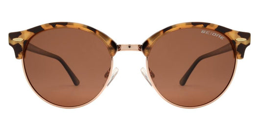 Wholesale - PL Muse - Polarized Round Horn Rimmed Half Frame Plastic Sunglasses - Dynasol Eyewear