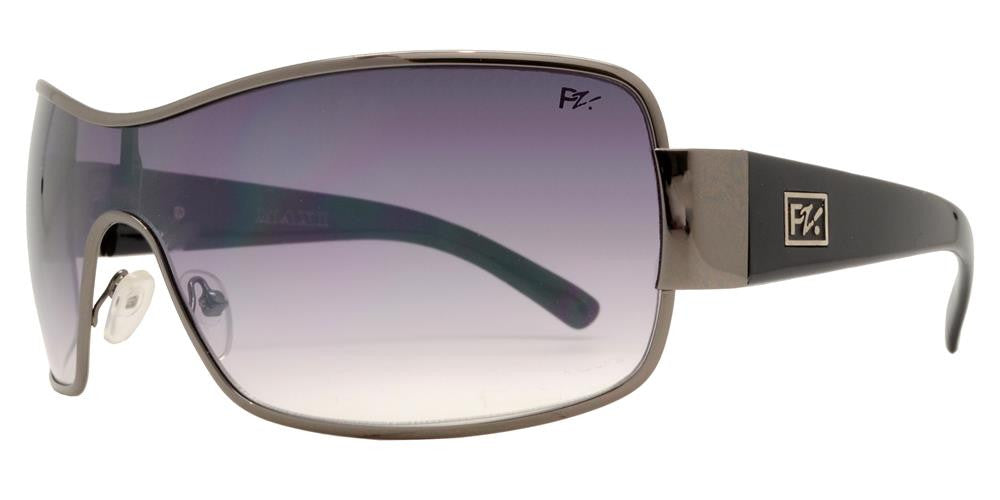 Wholesale - PZM Maxi - Large One Piece Shield Square Metal Sunglasses - Dynasol Eyewear