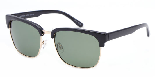 PL Midtown - Polarized Half Rimmed Retro Square Plastic Sunglasses