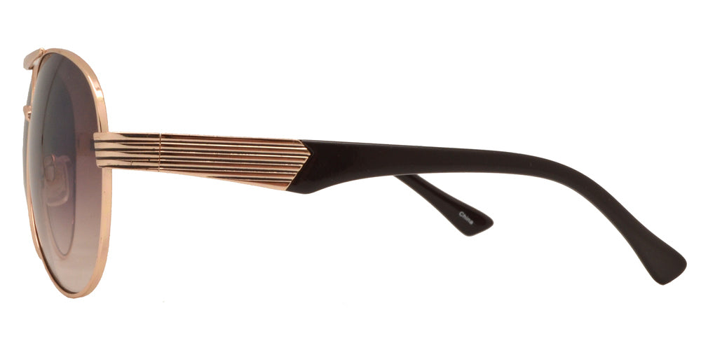 Wholesale - OX 2827 - Classic Metal Oval Shaped with Detailed Temple Sunglasses - Dynasol Eyewear