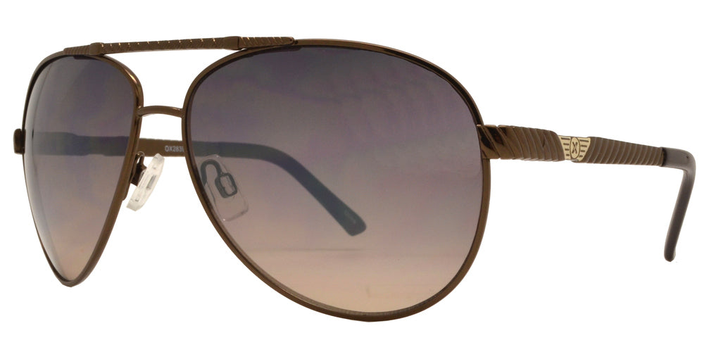 Wholesale - OX 2839 - Classic Aviator with Brow Bar Metal Sunglasses - Dynasol Eyewear