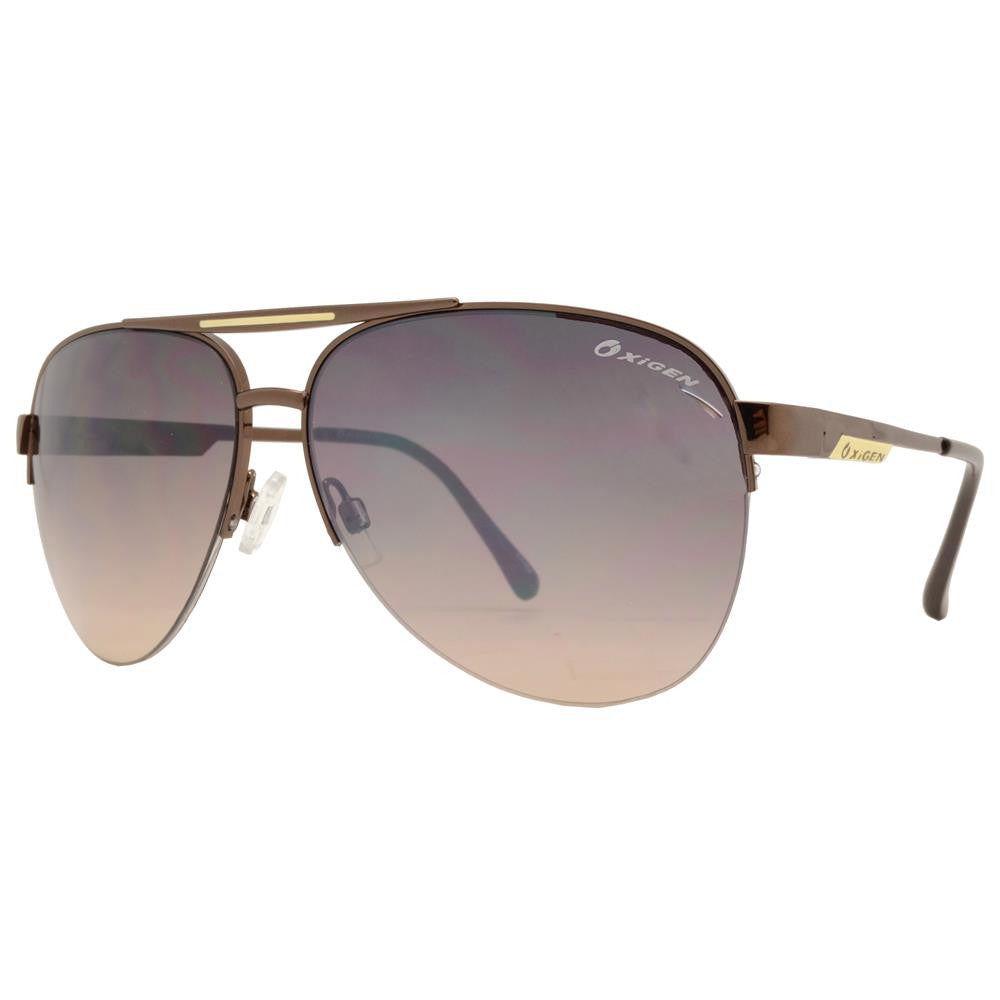 Wholesale - OX 2844 - Oval Shaped Half Rimmed Metal Sunglasses - Dynasol Eyewear