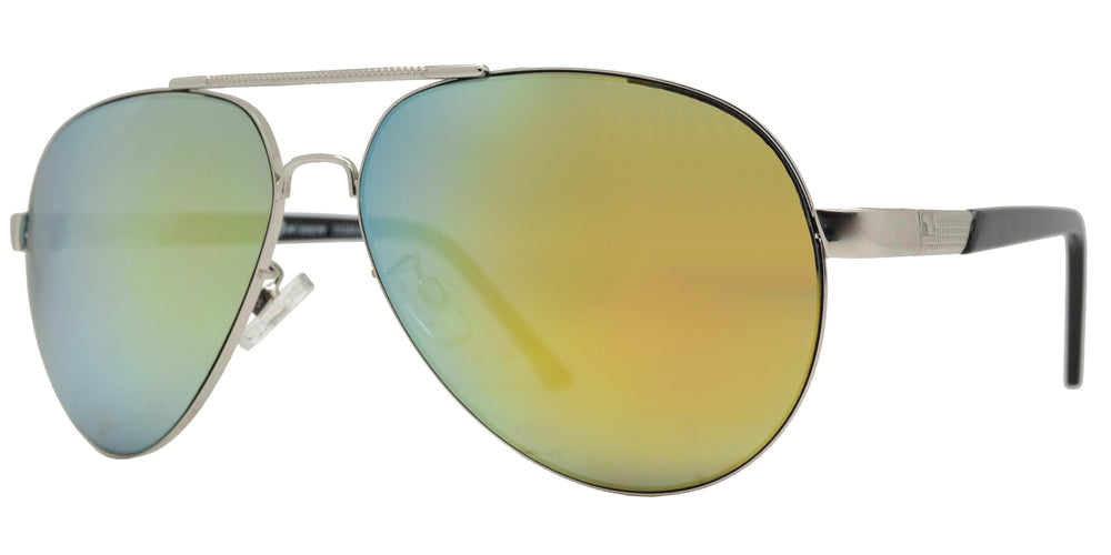 Wholesale - OX 2863 RVC - Classic Oval Shaped Metal Sunglasses with Color Mirror Lens - Dynasol Eyewear