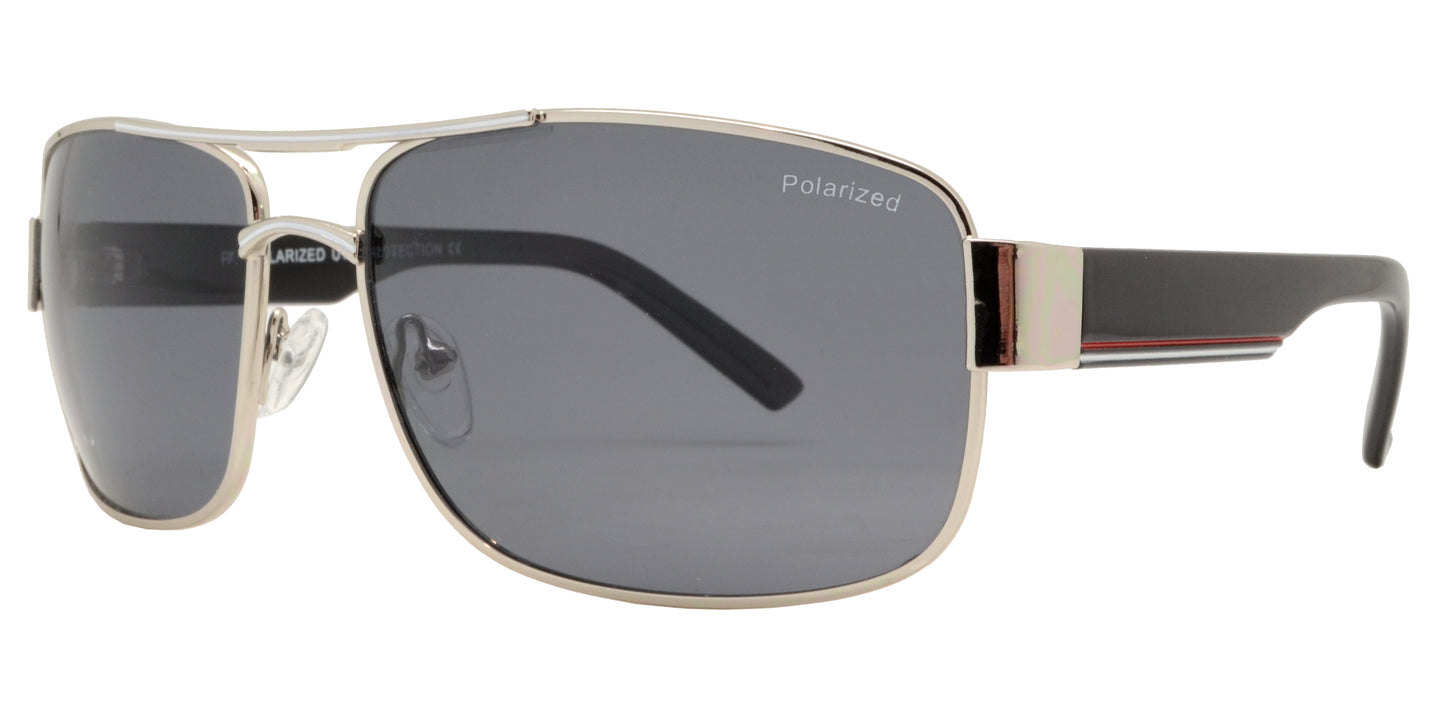 PL 2511 - Polarized Rectangular Metal Sunglasses with 1.1mm Lens