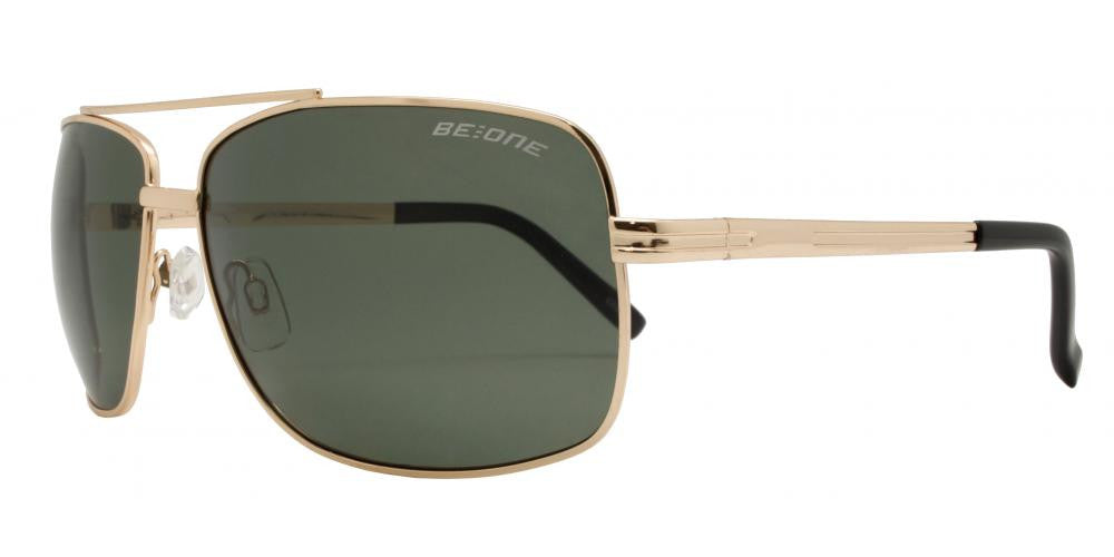 Wholesale - PL 3921 - Polarized Rectangular Aviator Metal Sunglasses - Dynasol Eyewear