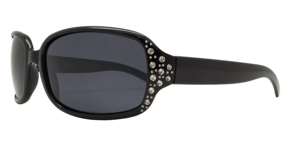 Wholesale - PL 7224 - Women's Rectangular Polarized Sunglasses with Rhinestones - Dynasol Eyewear