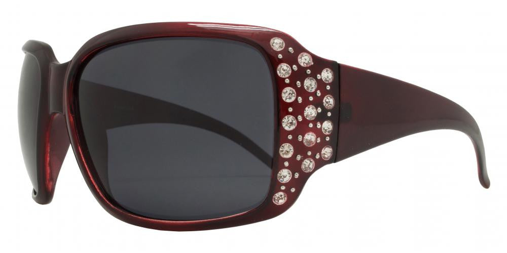 Wholesale - PL 7332 BX - Women's Oversize Square Polarized Sunglasses with Rhinestones - Dynasol Eyewear