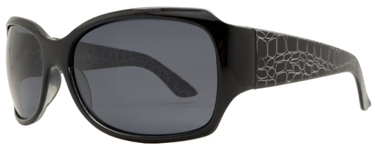 PL 7404 - Square Frame with Pattern Temple Plastic Polarized Sunglasses