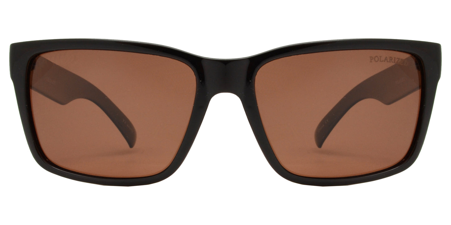 PL 7702 - Horn Rimmed Square Sport Plastic Polarized Sunglasses