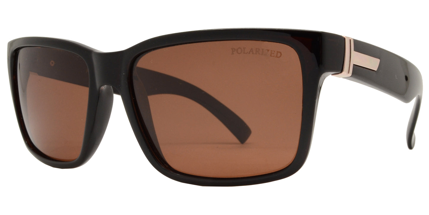 PL 7702 - Horn Rimmed Square Sport Plastic Polarized Sunglasses