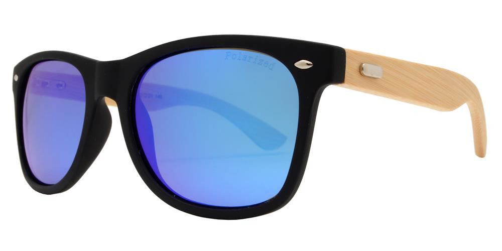 Wholesale - PL 7840 RVC - Classic Horn Rimmed Bamboo Polarized Sunglasses with Color Mirror Lens - Dynasol Eyewear