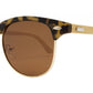 Wholesale - PL 7911 - Classic Half Frame Horn Rimmed Bamboo Polarized Sunglasses - Dynasol Eyewear