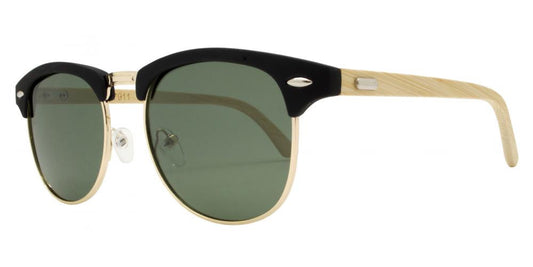 Wholesale - PL 7911 - Classic Half Frame Horn Rimmed Bamboo Polarized Sunglasses - Dynasol Eyewear