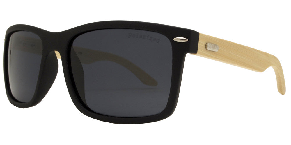 Wholesale - PL 7950 - Rectangular Sports Bamboo Polarized Sunglasses - Dynasol Eyewear