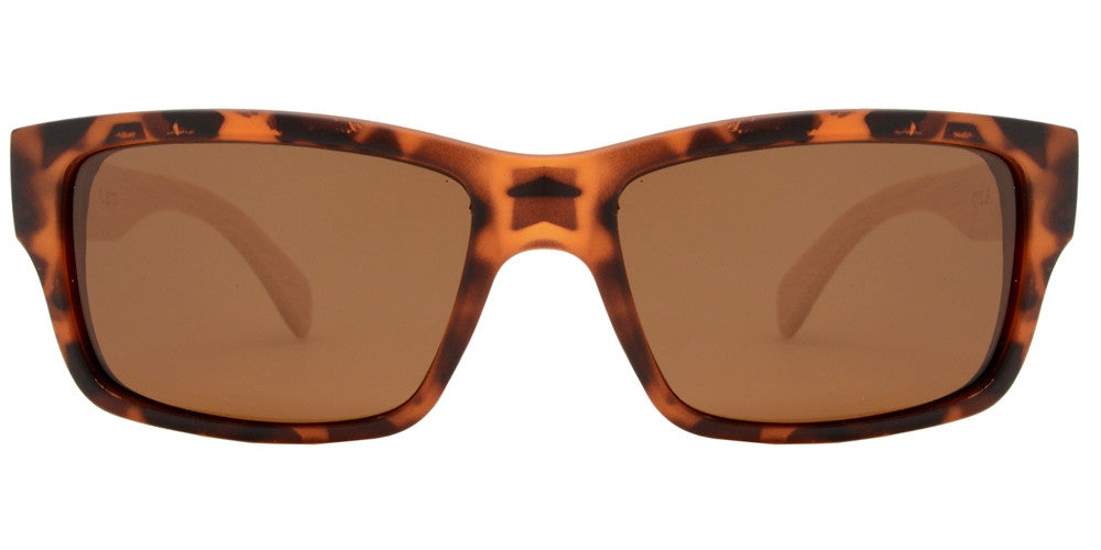 Wholesale - PL 2013 - Polarized Bamboo Rectangular Sport Sunglasses - Dynasol Eyewear