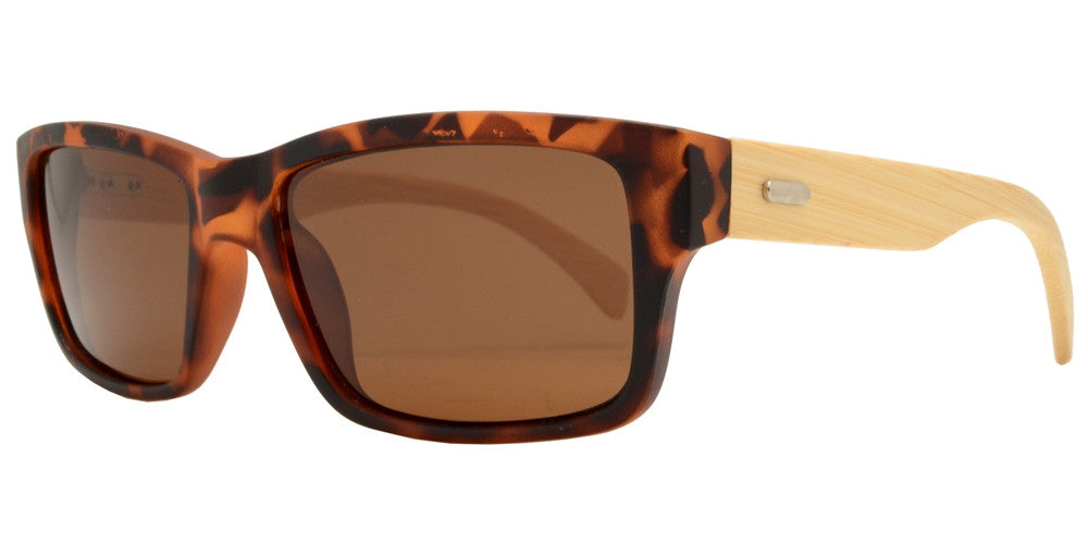 Wholesale - PL 2013 - Polarized Bamboo Rectangular Sport Sunglasses - Dynasol Eyewear