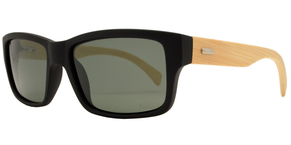 Wholesale - PL 2013 - Polarized Bamboo Rectangular Sport Sunglasses - Dynasol Eyewear