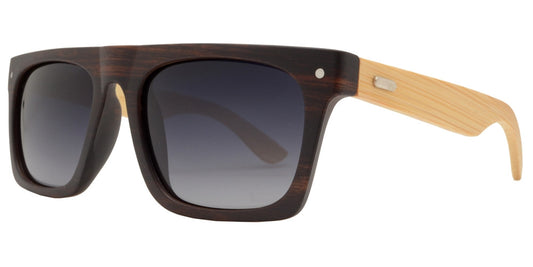 Wholesale - PL 2014 - Polarized Bamboo Rectangular Flat Top Sunglasses - Dynasol Eyewear