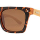 Wholesale - PL 2014 - Polarized Bamboo Rectangular Flat Top Sunglasses - Dynasol Eyewear