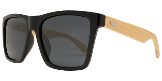 Wholesale - PL 2016 - Polarized Bamboo Square Horn Rimmed Sunglasses - Dynasol Eyewear