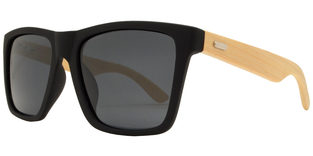 Wholesale - PL 2016 - Polarized Bamboo Square Horn Rimmed Sunglasses - Dynasol Eyewear