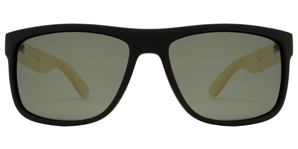 Wholesale - PL 2017 - Polarized Bamboo Horn Rimmed Classic Square Sunglasses - Dynasol Eyewear