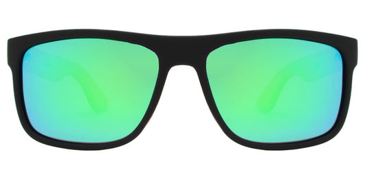 Wholesale - PL 2017 RVC - Polarized Bamboo Horn Rimmed Classic Square with Color Mirror Lens Sunglasses - Dynasol Eyewear