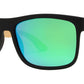 Wholesale - PL 2017 RVC - Polarized Bamboo Horn Rimmed Classic Square with Color Mirror Lens Sunglasses - Dynasol Eyewear