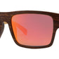 Wholesale - PL 2019 RVC - Polarized Bamboo Horn Rimmed Rectangular with Color Mirror Lens Sunglasses - Dynasol Eyewear