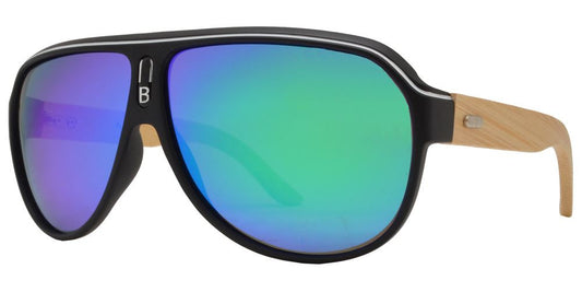Wholesale - PL 2020 RVC - Polarized Bamboo Color Mirror Lens Retro Aviator Sunglasses - Dynasol Eyewear