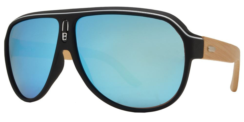 Wholesale - PL 2020 RVC - Polarized Bamboo Color Mirror Lens Retro Aviator Sunglasses - Dynasol Eyewear
