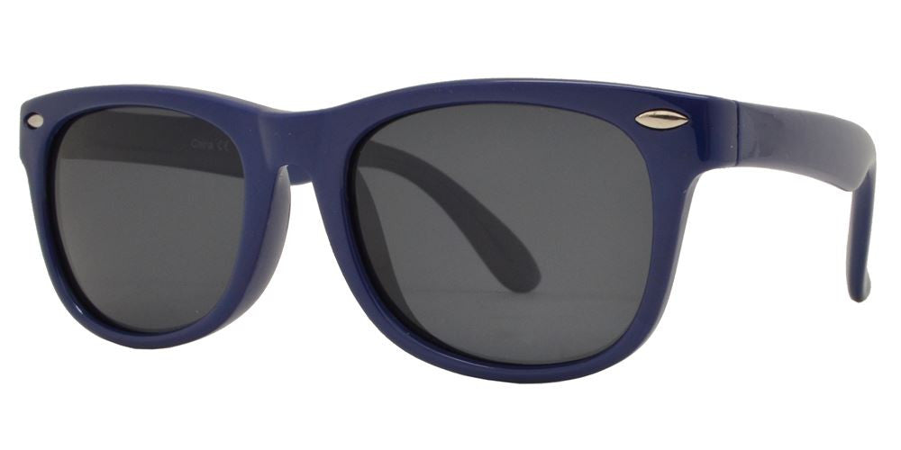 Wholesale - PL 3007 - Polarized Kids TR90 Rubber Classic Horn Rimmed Sunglasses - Dynasol Eyewear