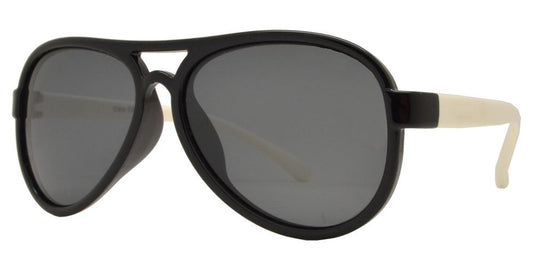 Wholesale - PL 3008 - Polarized Kids TR90 Rubber Retro Aviator Sunglasses - Dynasol Eyewear